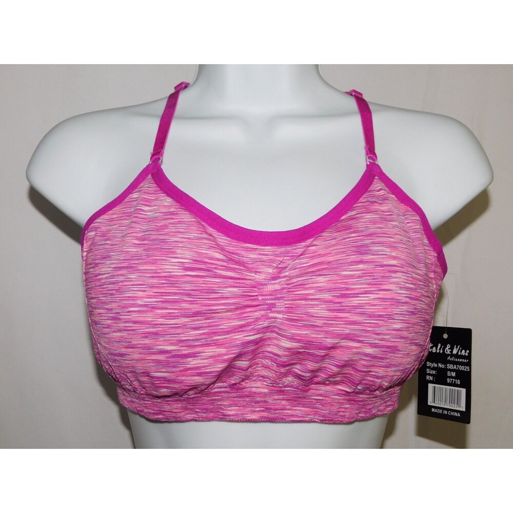 Kali Wins Sports Bra Cami Wirefree Pink Sports Bra Size Small Medium NEW